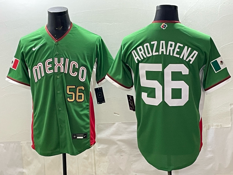 Men 2026 World Cub USA #56 Arozarena green Nike MLB Jersey 008